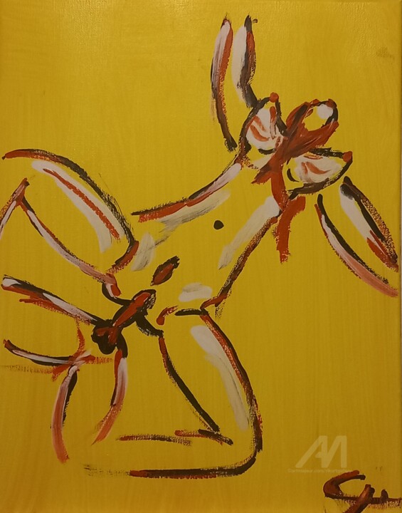 Painting "Vergine" 绘画, 13.8x10.8 in