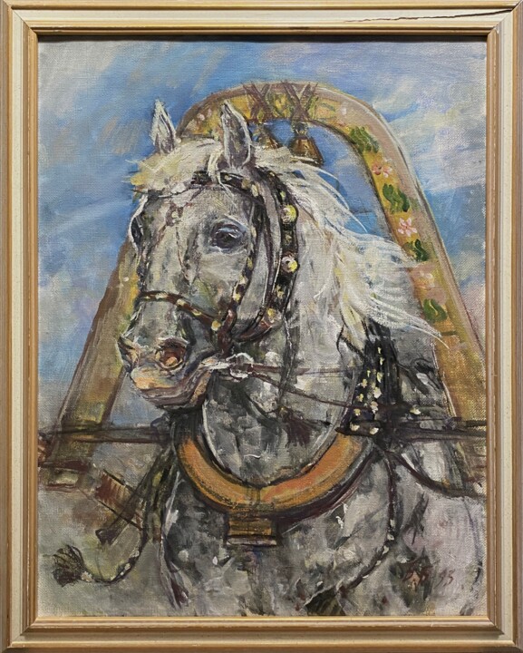 Peinture intitulée "Tête de cheval" par Boris Beltukov, Œuvre d'art originale, Huile Monté sur Châssis en bois