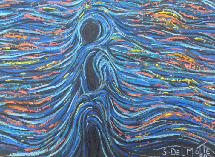 Le Torrent les yeux fermés 绘画, 9.5x12.4 in