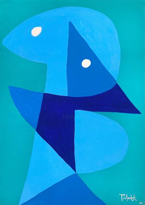 Personaje en azules 绘画, 47.2x31.5 in