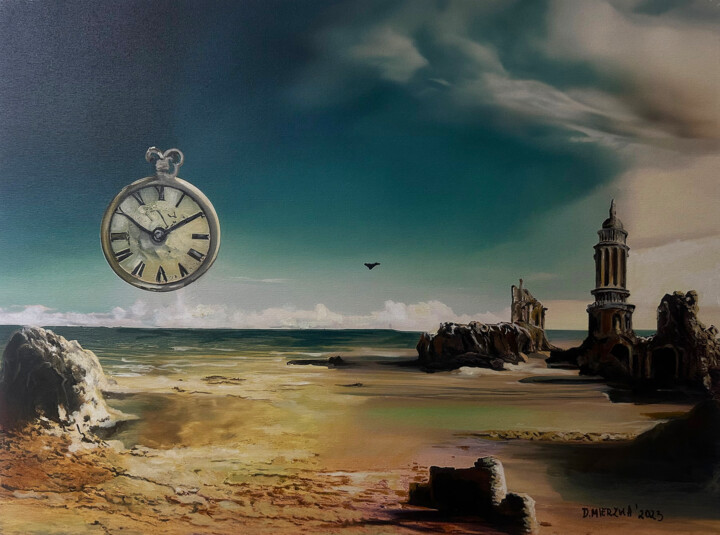 Malarstwo zatytułowany „Vibrations of time…” autorstwa Dariusz Witold Mierzwa, Oryginalna praca, Olej Zamontowany na Drewnia…