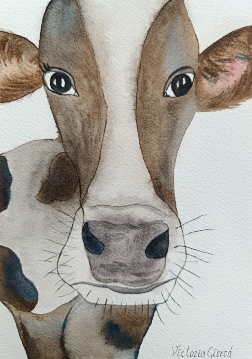 La Vache 绘画, 8.3x5.8 in