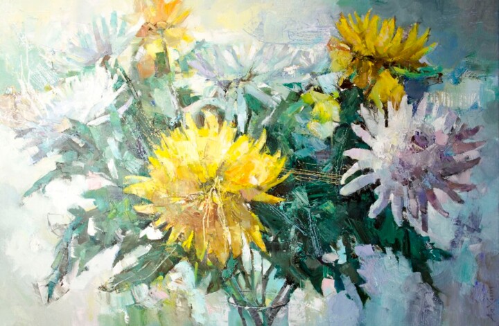 Лучезарная хризантема 绘画, 39.4x59.1 in