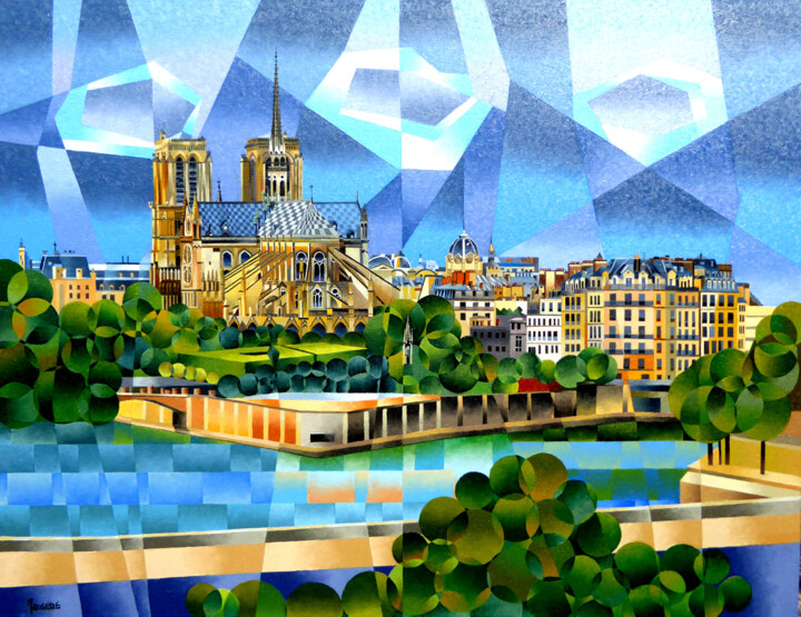 NOTRE DAME DE PARIS 绘画, 37x47.2 in