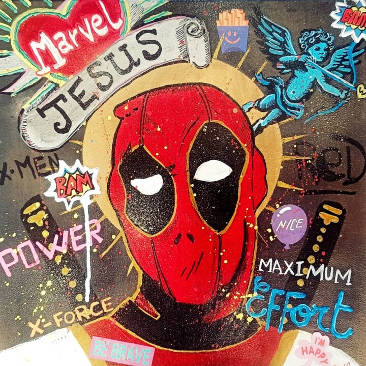 Marvel Jésus 绘画, 15.8x15.8 in