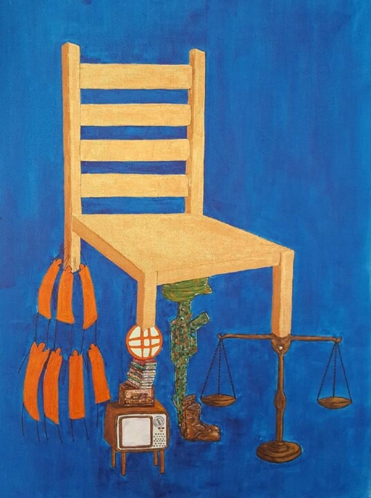 Which D, Democracy or Dictatorship Painting 绘画, 24x18 in