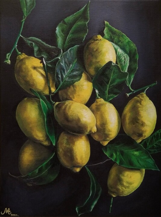 Lemons 绘画, 13.8x9.8 in