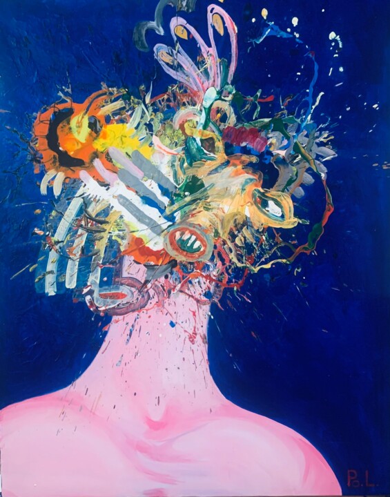 "Face-camp-cot" 绘画, 44.2x35.4 in