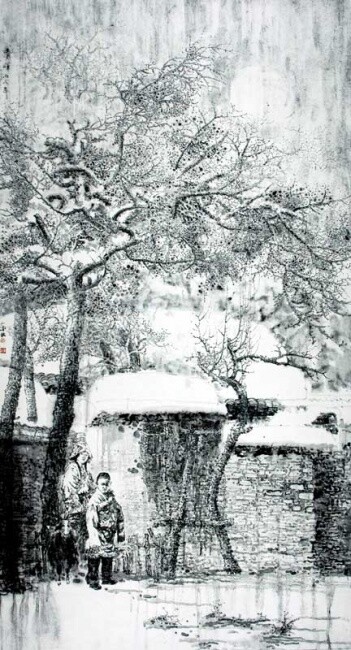 Painting titled "张东林作品：清晖" by Dong Lin Zhang, Original Artwork, Oil