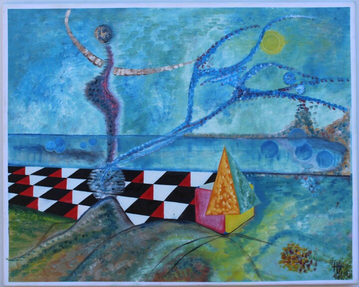Schwebende Schwangere 绘画, 31.5x39.4 in