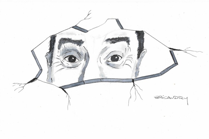 Dessin intitulée "Que regarde Fernand…" par Eric Audry, Œuvre d'art originale, Encre