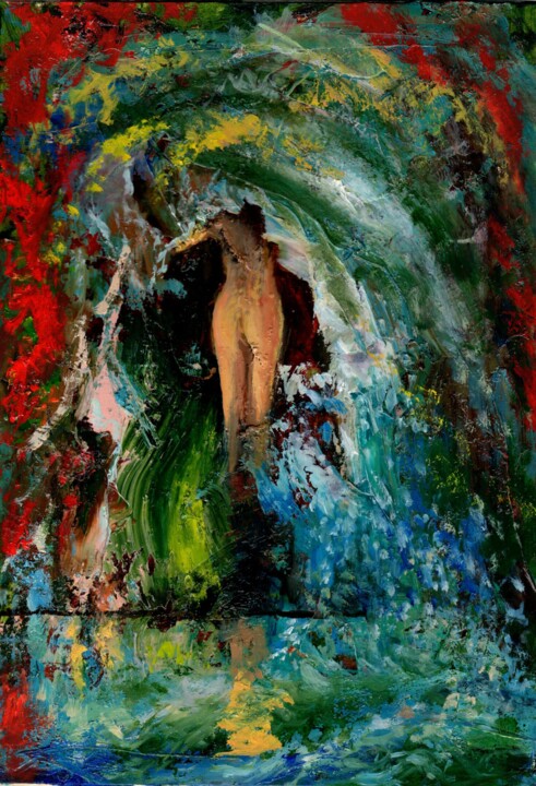 The Birth of an Angel / Рождение ангела 绘画, 9.1x6.3 in