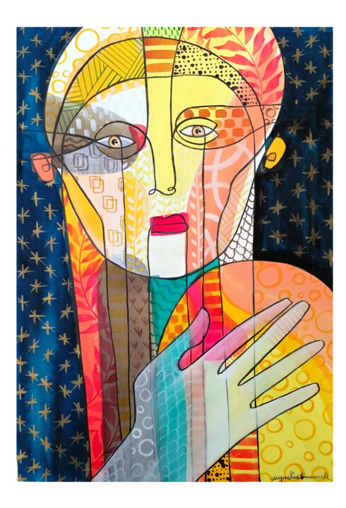 VERA e LIBERO 07.10.2022 绘画, 17.7x11.8 in