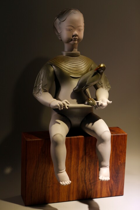 Sculpture titled "dining chair" by Lou Hong, Original Artwork, Bronze