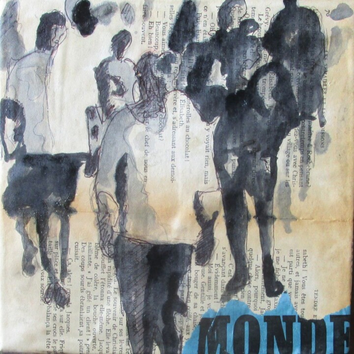 "Le Monde" 图画, 7.9x7.9 in