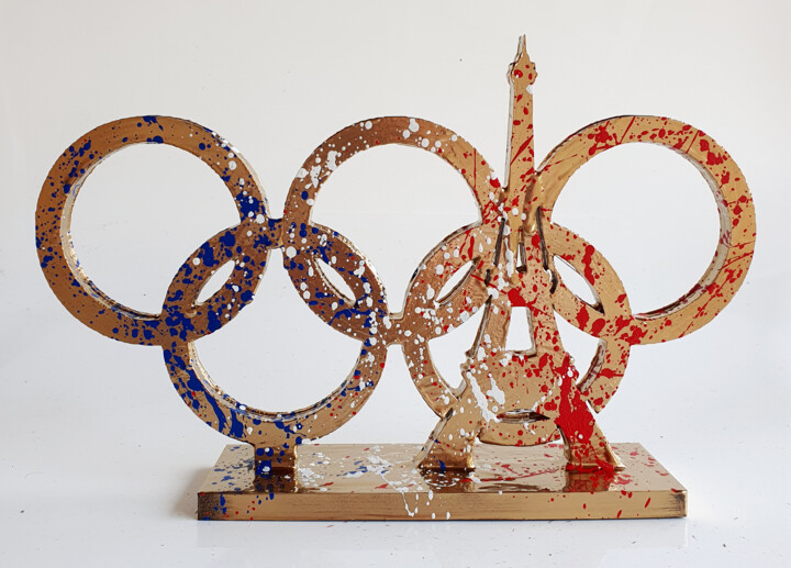 SPACO Jeux olympiques gold France Sculpture pop street art Sculpture, 7.5x11 in