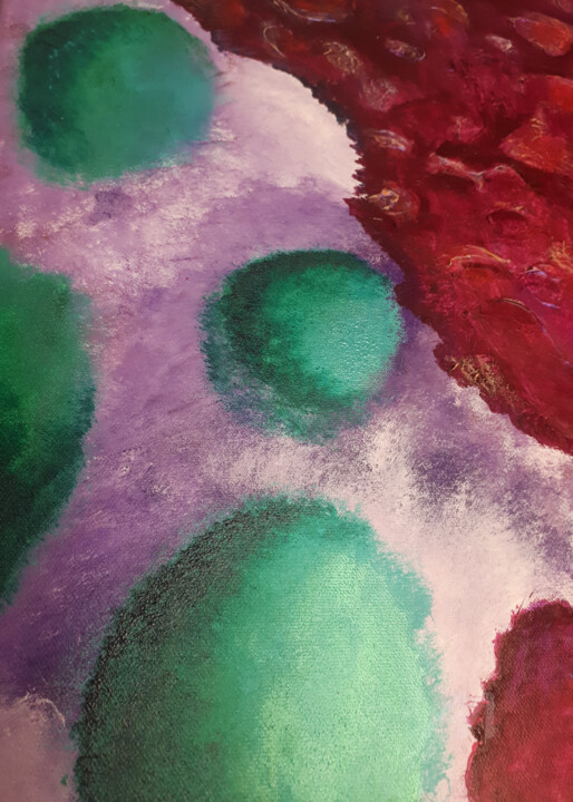 Emerald Serenity. Abstract Oil Modern Emotional Art. 绘画, 70x50 in