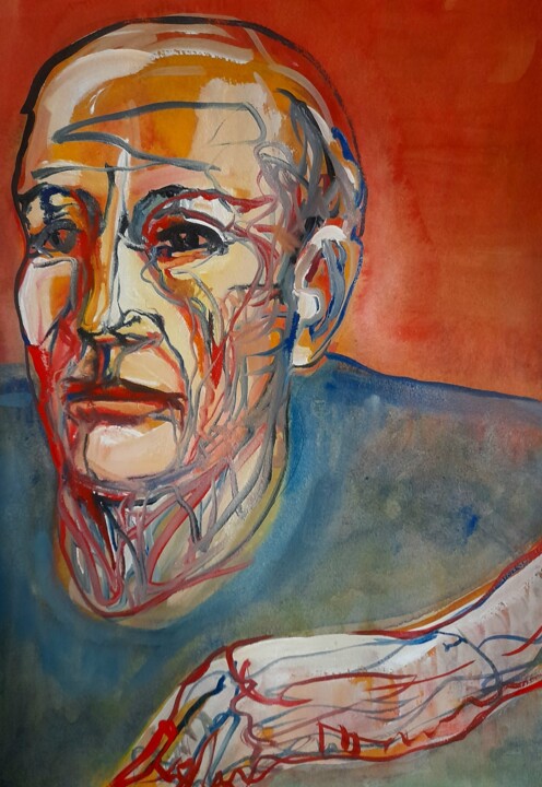 Aging man 绘画, 16.5x11.7 in