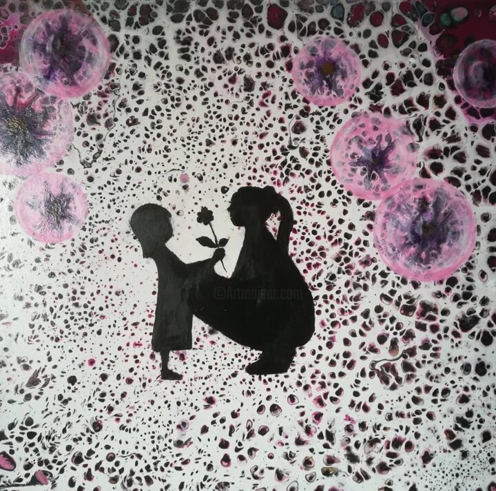 Peinture intitulée "La Ternura" par Flora Estevez, Œuvre d'art originale, Acrylique