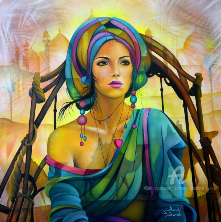 Peinture intitulée "Et nous partons , a…" par Jeannette Guichard-Bunel, Œuvre d'art originale, Huile Monté sur Châssis en bo…