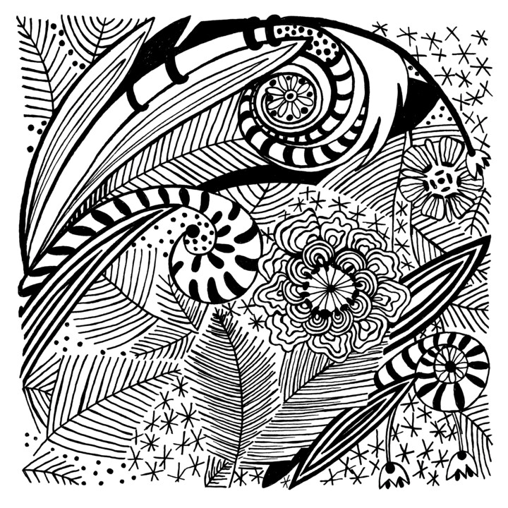 Note 2 Space garden 图画, 6.3x6.3 in