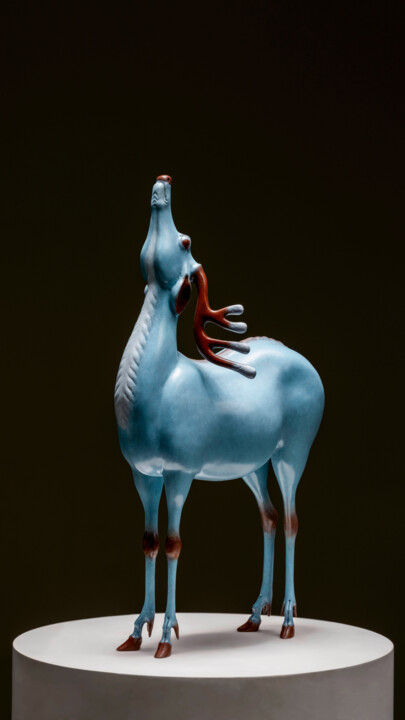 Sculpture titled "清者·侯月(Waiting for t…" by Zhang Youzhi, Original Artwork, Bronze