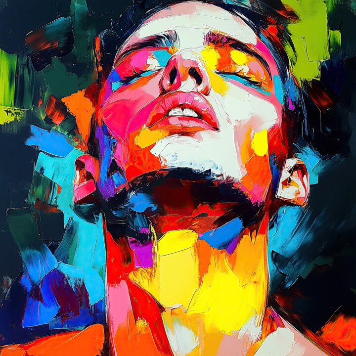 "Pulse of Emotions" 绘画, 39.4x39.4 in