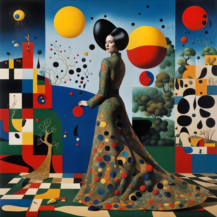 Voyageuse des Mondes Flottants 数字艺术, 27.6x27.6 in