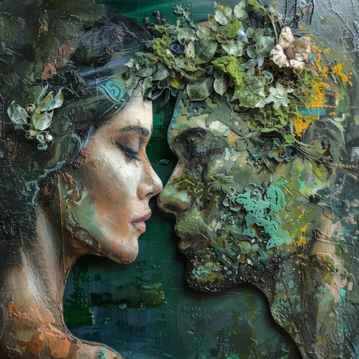 Картина "Слияние Душ" Tablo, 23,6x23,6 in