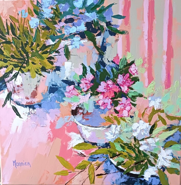 Peinture intitulée "Pink Life 4" par Cathy Monnier, Œuvre d'art originale, Acrylique Monté sur Châssis en bois
