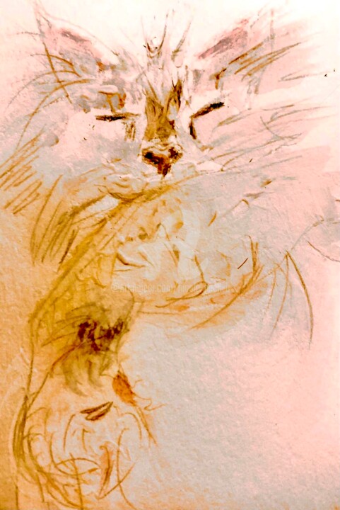 Painting titled "„Borgatto“ No 5" by Nicole Cecil B, Original Artwork, Acrylic