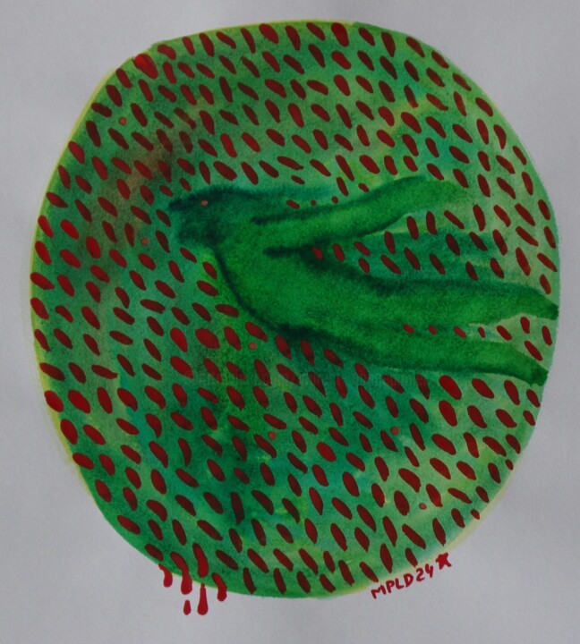 "verte espérance" 绘画, 9.8x9.8 in