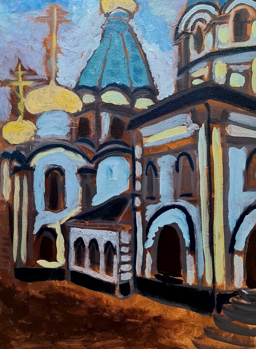 Far Eastern Cathedral 绘画, 15.8x11.8 in