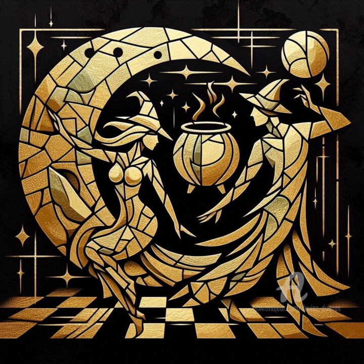 Waltz of Shadows: Beneath the Moon's Gaze 数字艺术