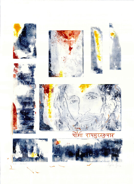 Gravures & estampes intitulée "Laisser sa part au…" par Sophie Gerin, Œuvre d'art originale, Monotype