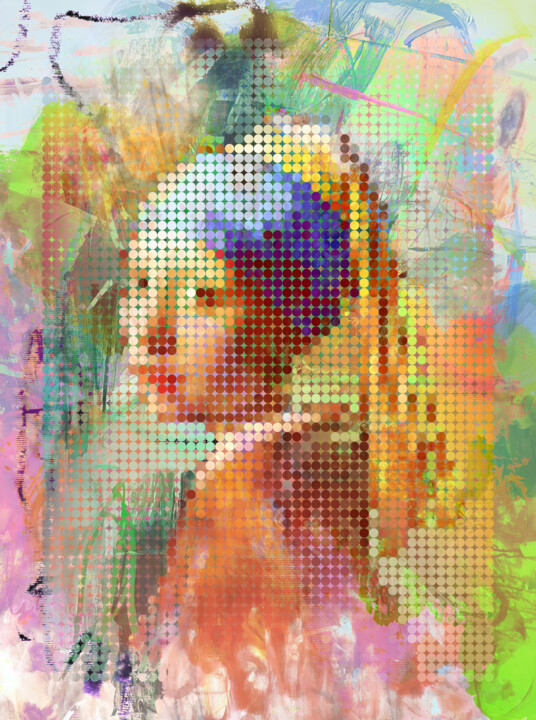 L4 CH1C4 D3 L4 P3RL4 4B57R4C7 数字艺术, 53.2x39.4 in