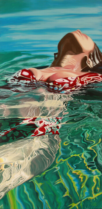 Décolleté flottant 绘画, 39.4x19.7 in