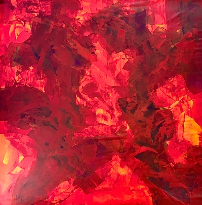Terra Mystica no. 4424 large red painting abstract 绘画, 59.1x59.1 in