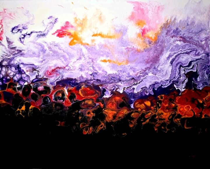 Peinture intitulée "Élévation fantastiq…" par Chantal Gosselin, Œuvre d'art originale, Acrylique Monté sur Châssis en bois