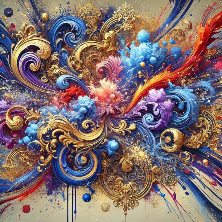 Digital Arts titled "Abstraction avec Ex…" by Pavel Apilat, Original Artwork, 2D Digital Work