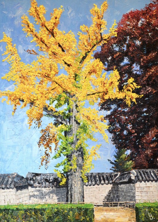 Magnificient gingko 绘画, 27.6x19.7 in