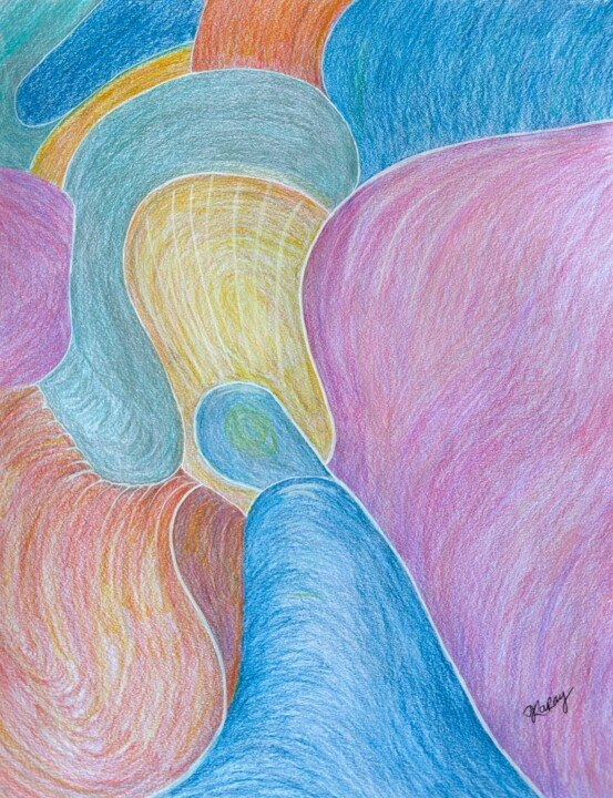 Drawing titled "Ange" by Karay Illustrations, Original Artwork, Pencil