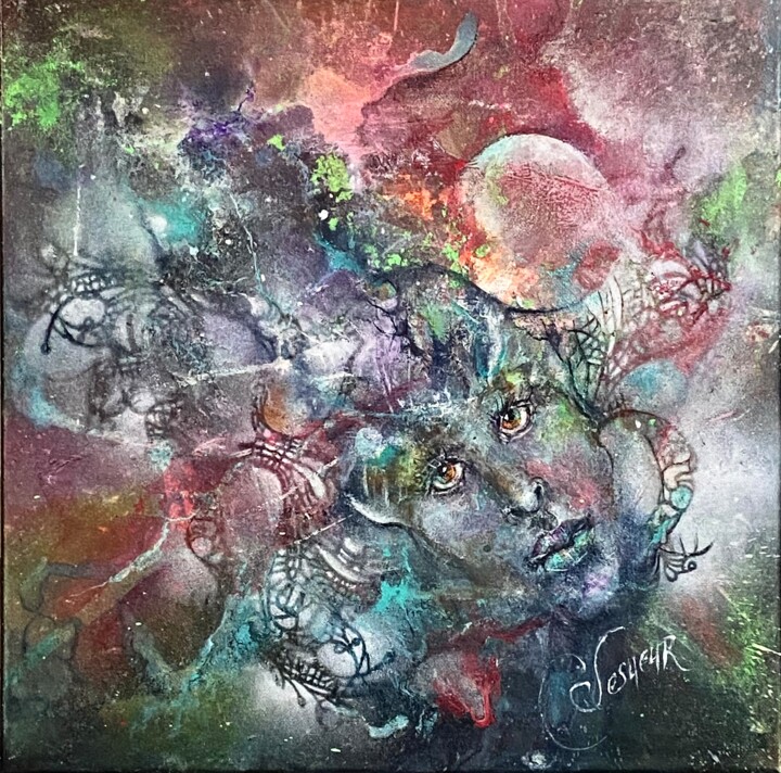 Peinture intitulée "Réminiscence" par Catherine Lesueur (C.Lesueur), Œuvre d'art originale, Acrylique Monté sur Châssis en b…