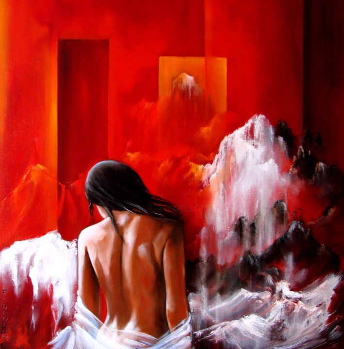 Peinture intitulée "Contemplation" par Felix Boulay, Œuvre d'art originale, Huile Monté sur Châssis en bois