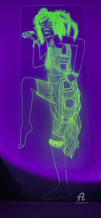 Baroness Elsa von Freytag-Loringhoven (Glow in the Dark seri 绘画, 59.1x19.7 in