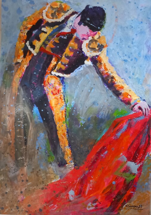 TORERO III 绘画, 39.4x27.6 in