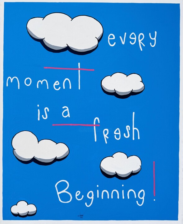 Fresh Beginning Schilderij, 43,3x35,4 in