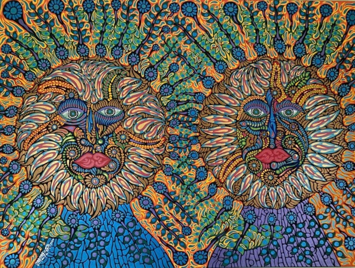 Painting titled "Suns and Flowers of…" by Zaplaflora, Original Artwork, Acrylic