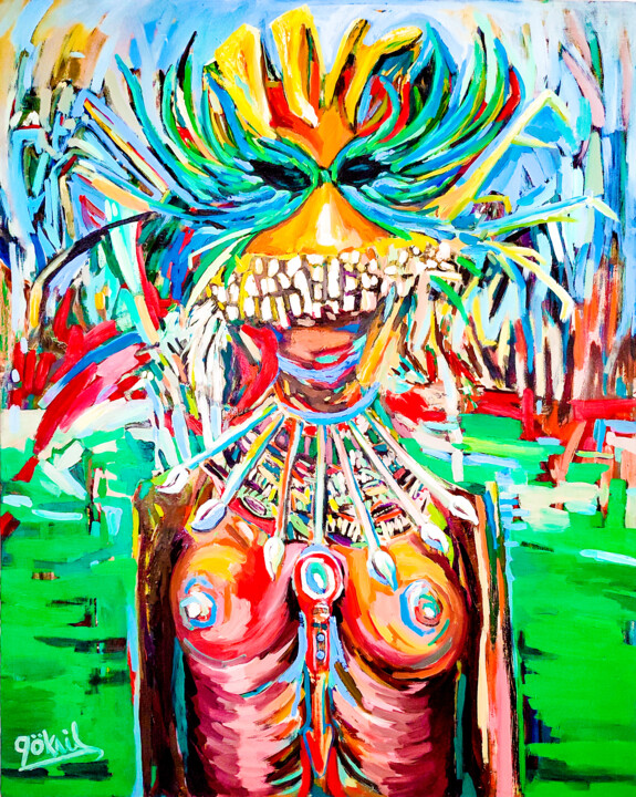 Warrior II 绘画, 63x55.1 in