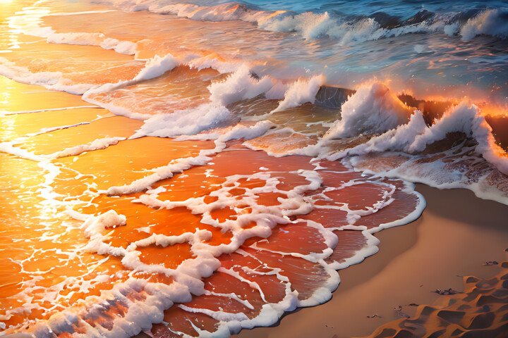 Vagues sur la Plage 数字艺术